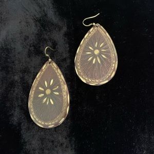 Brass tear drop dangle earrings